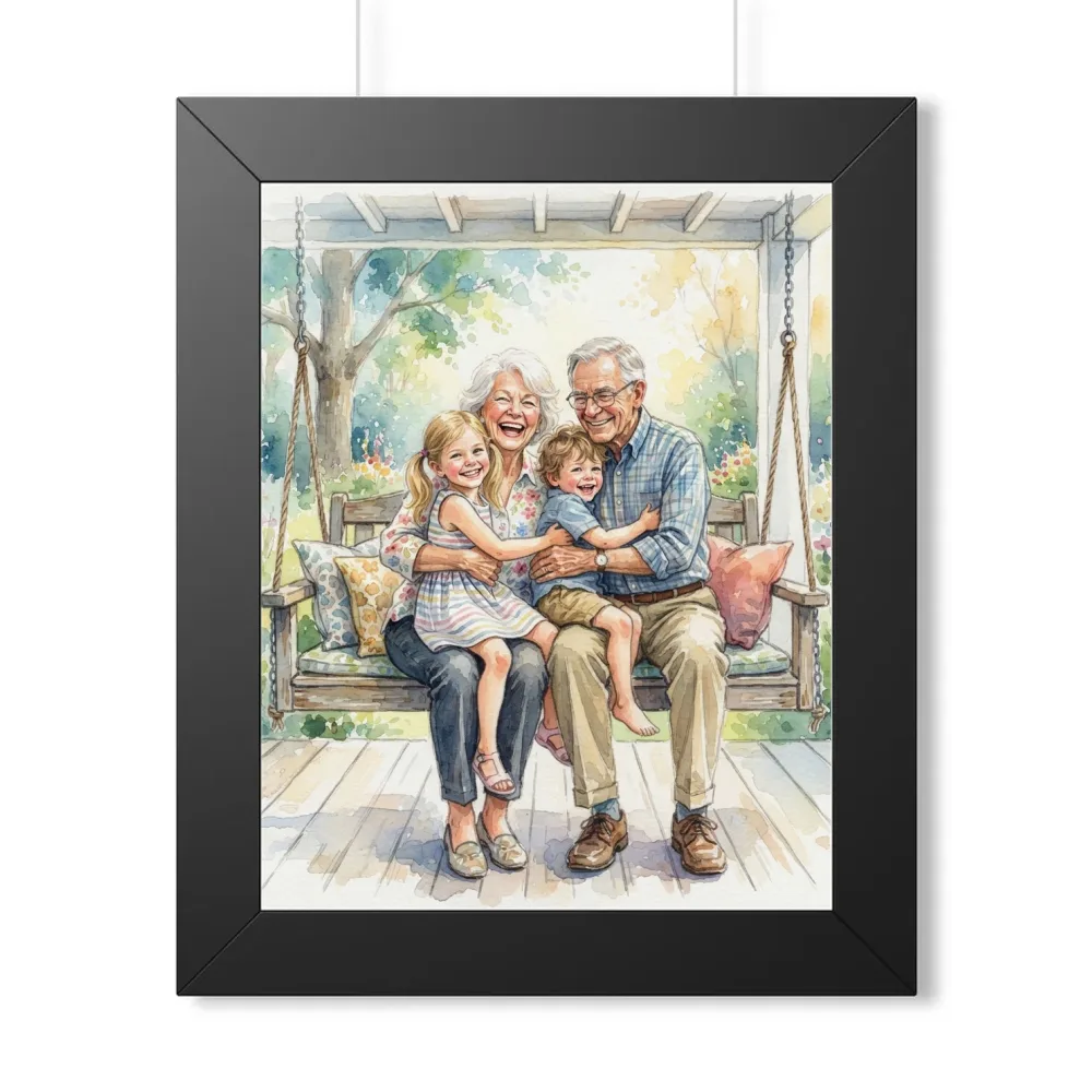 Framed Poster printed with a custom illustration