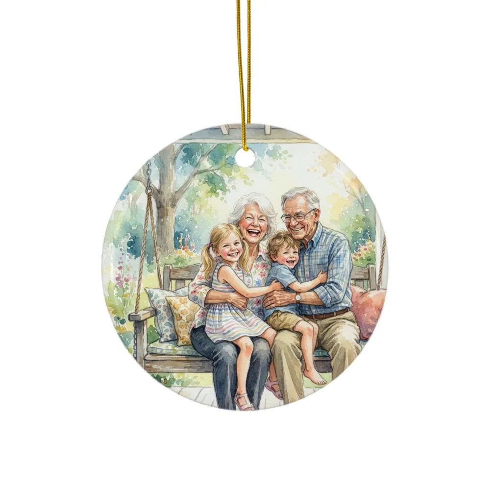 Ceramic Ornament printed with a custom illustration