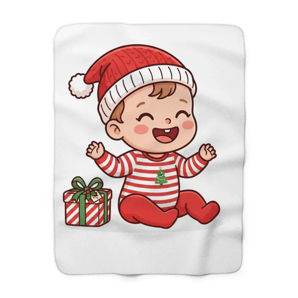 Sherpa Blanket printed with a custom illustration