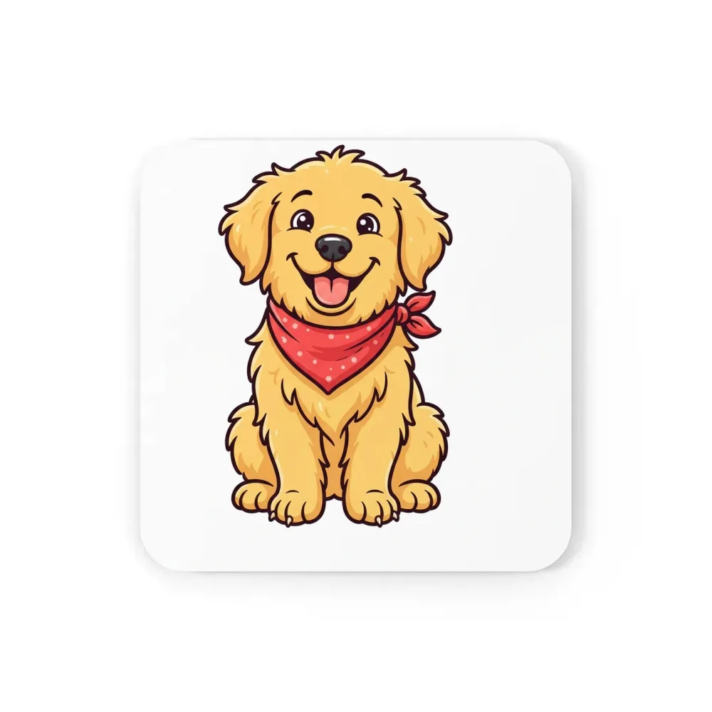 Cork Coaster printed with a custom illustration