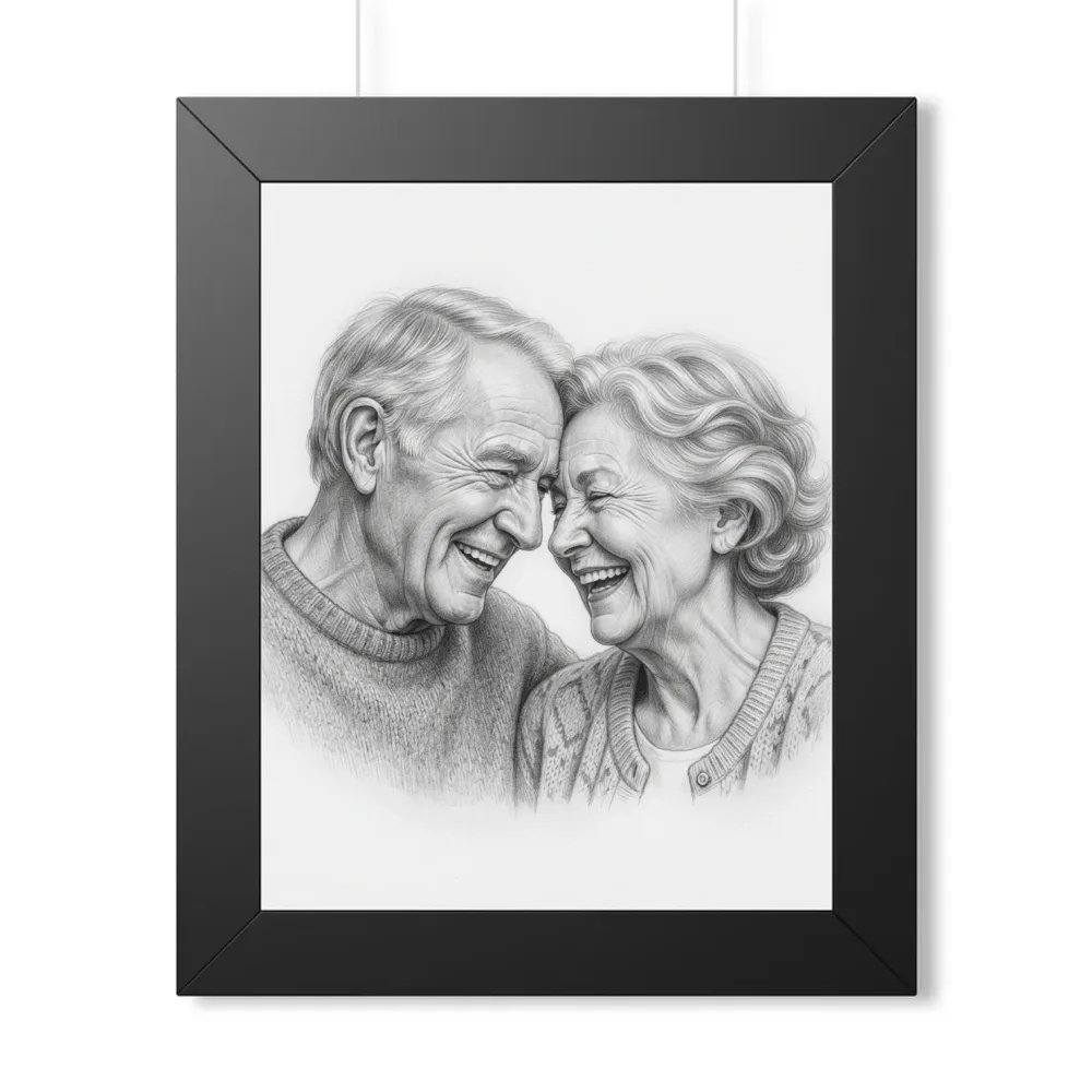Framed Poster printed with a custom illustration