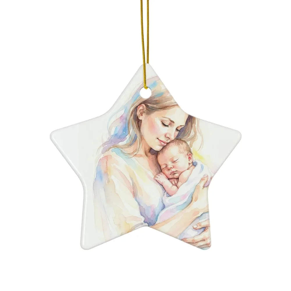 Ceramic Ornament printed with a custom illustration