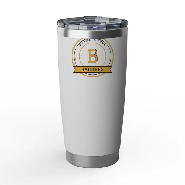 Tumbler with a school logo